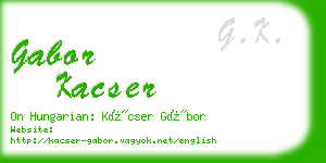 gabor kacser business card